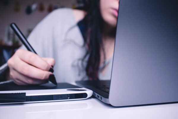 A business woman working on laptop A business woman working on laptop