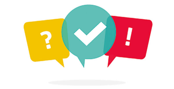 A tick, question and exclamation mark A tick, question and an exclamation mark