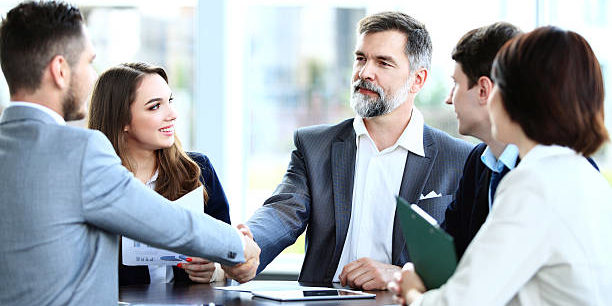 People making deal during a business meeting