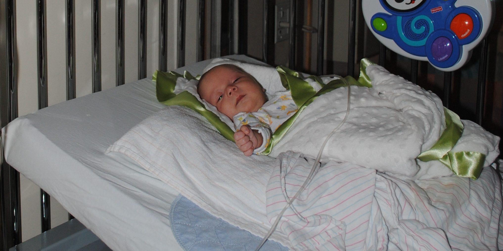 A newly born baby in a hospital