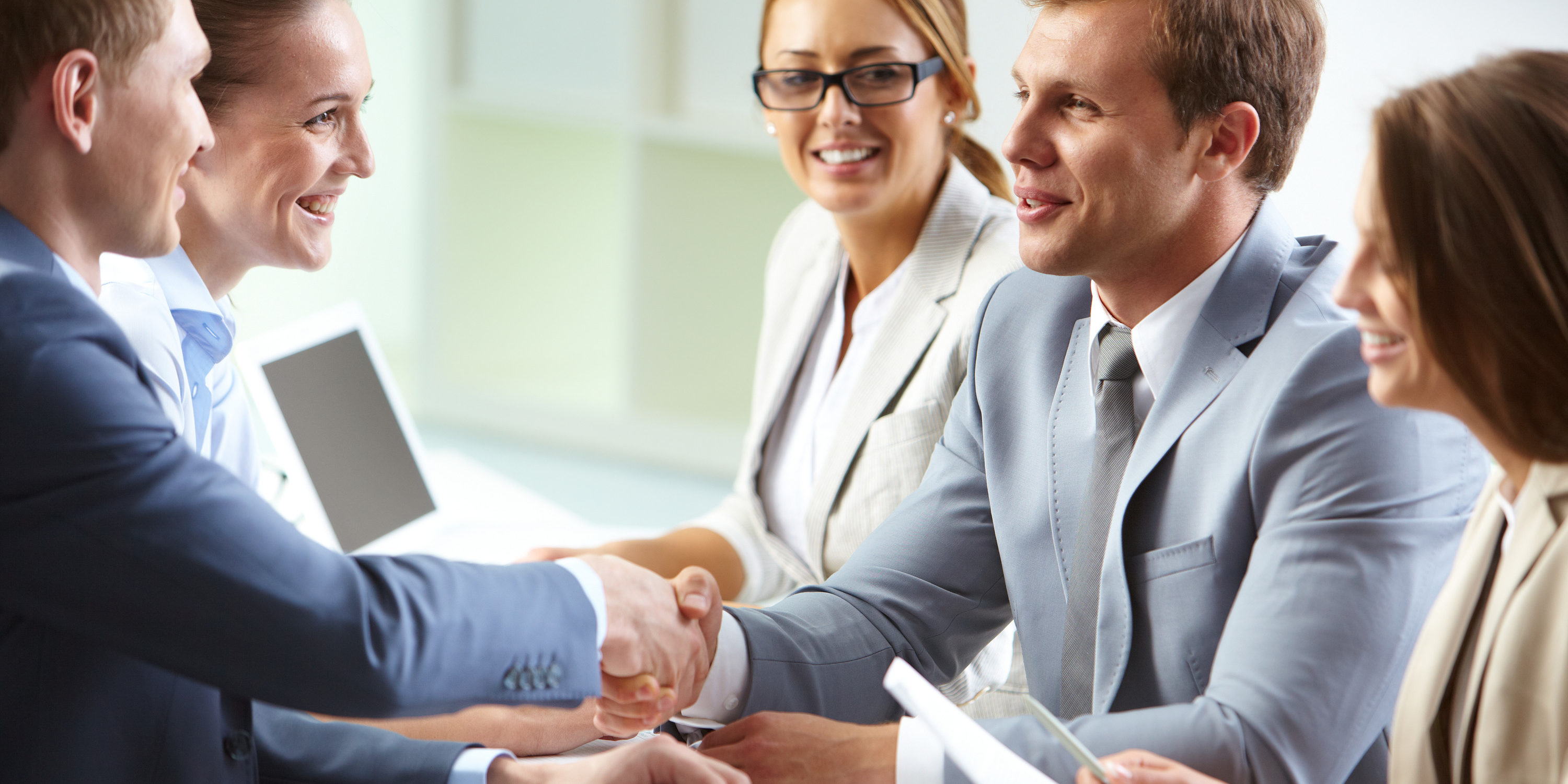 Clients meeting consultants