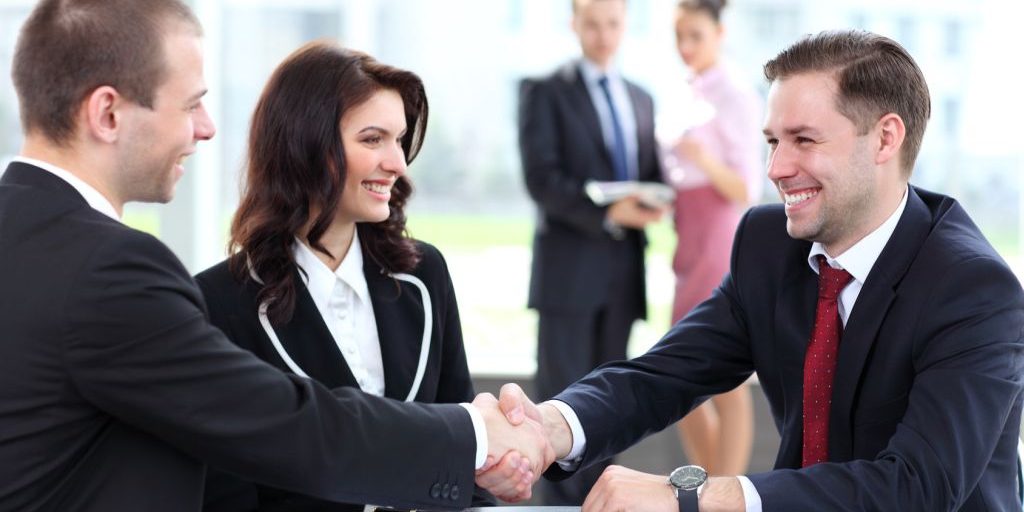 Business people during a meeting Three Business people during a meeting