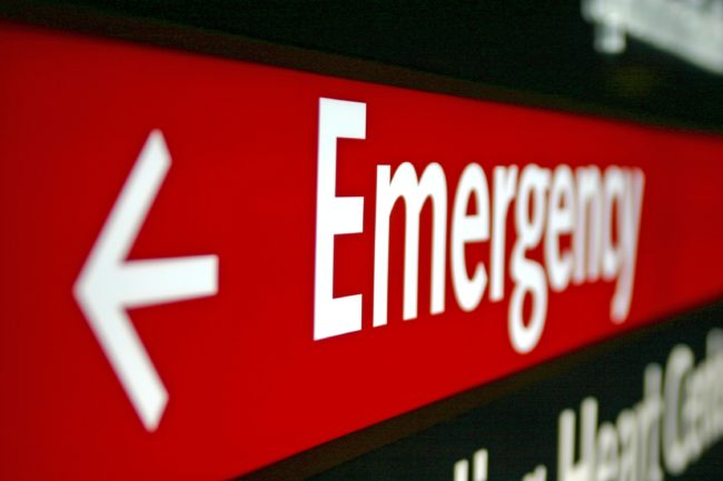 Emergency sign board Emergency and arrow sign board