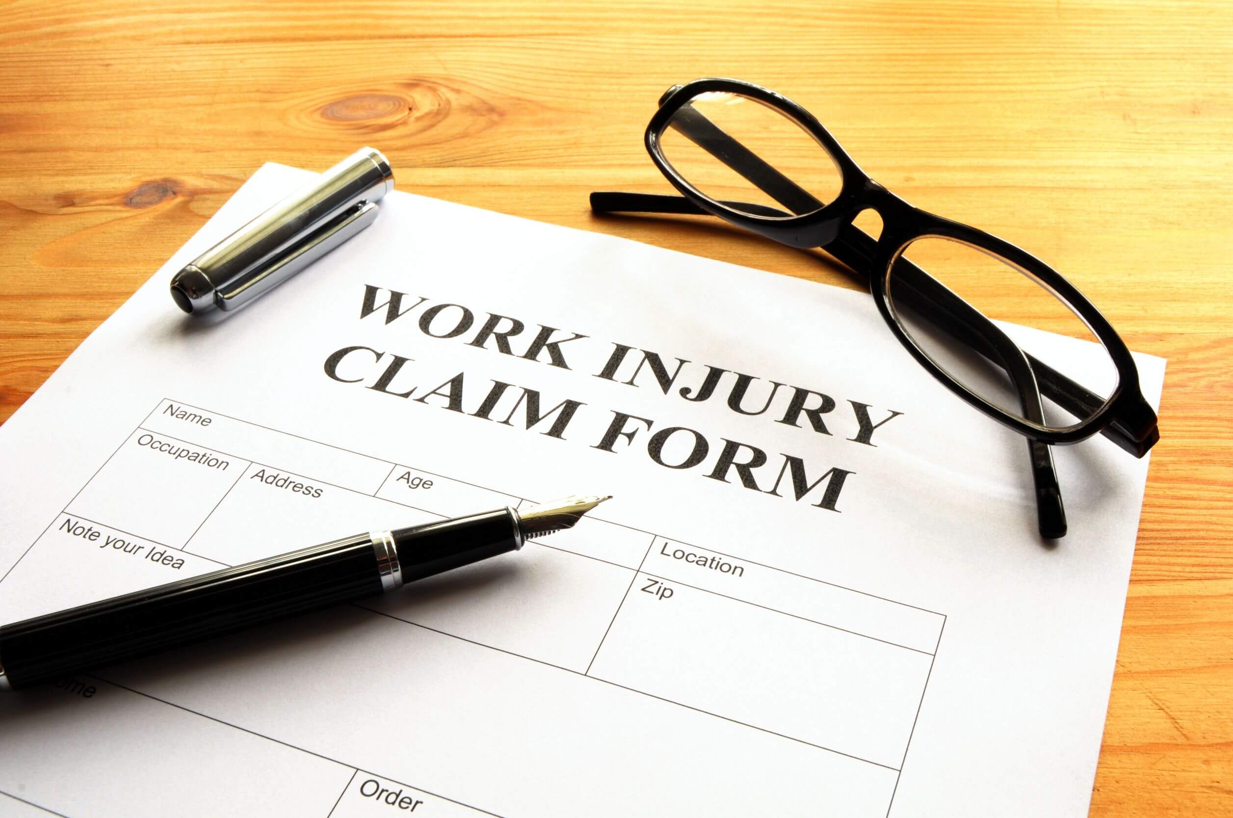 Work injury claim form