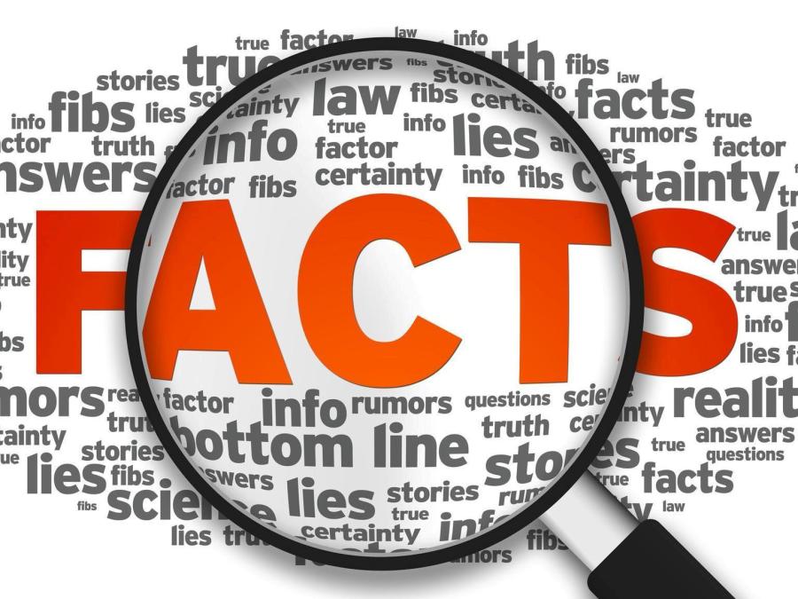 Magnifying Glass showing word Facts