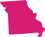 Missouri map in pink